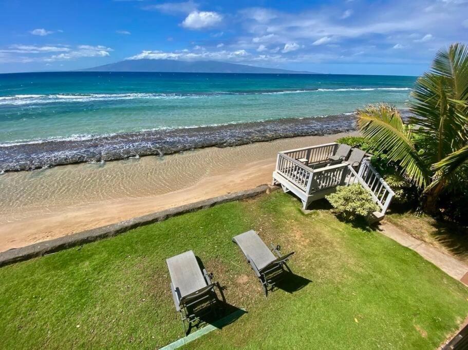 Oceanfront With Aircon-Hear The Waves-Amazing Views-Wifi Lejlighed Lahaina Eksteriør billede
